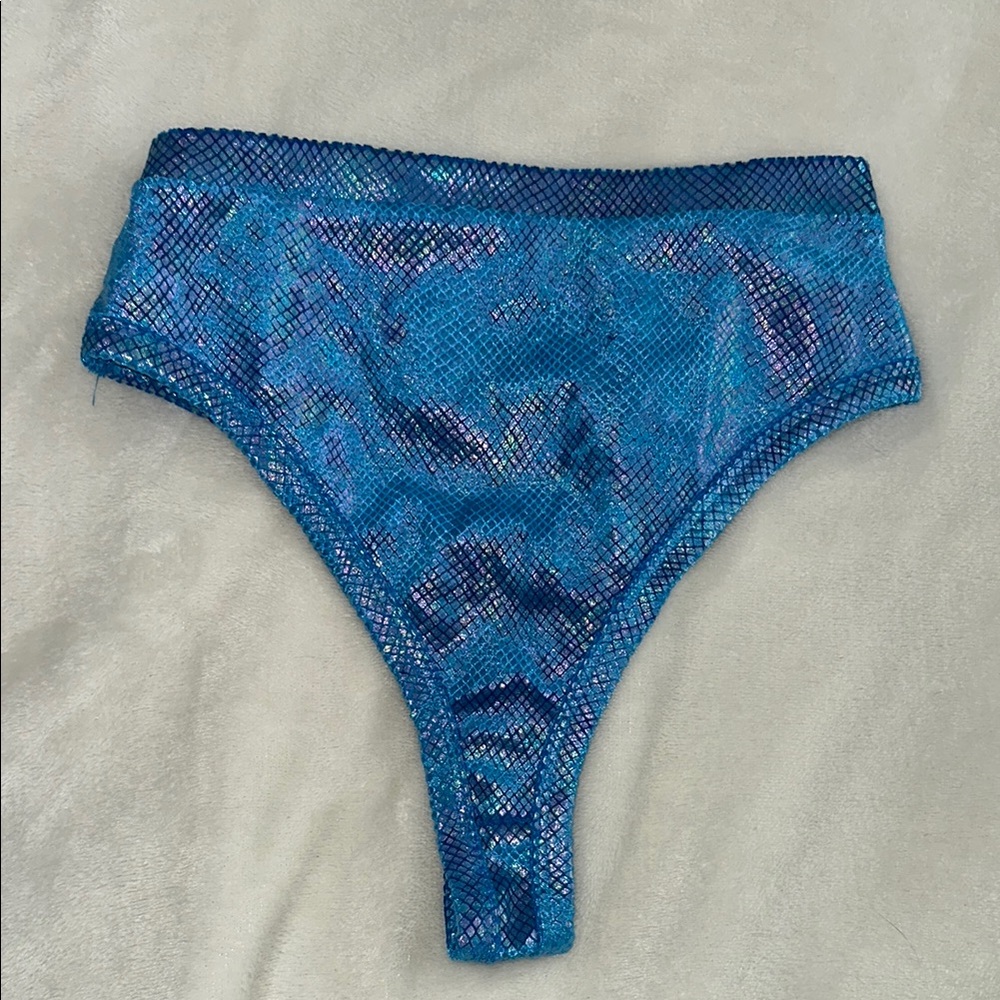 Blue Shimmer High-Waisted Rave Bottoms